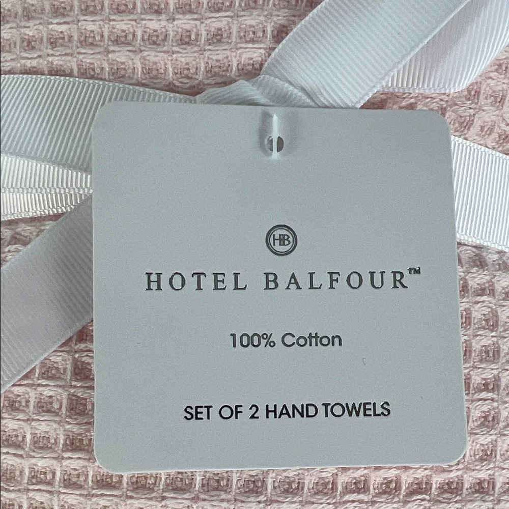 Hotel Balfour Hand Towel Set Light Pink Waffle Soft Plush Set of 2 NEW